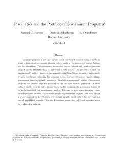 Fiscal Risk and the Portfolio of Government Programs Samuel G. Hanson