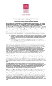 Preclinical and Student Teaching Candidate Agreement