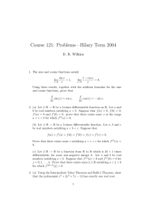 Course 121: Problems—Hilary Term 2004 D. R. Wilkins