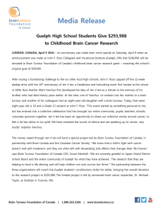 Media Release Guelph High School Students Give $293,988