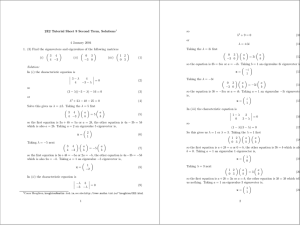 2E2 Tutorial Sheet 9 Second Term, Solutions so λ + 9 = 0