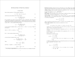 2E2 Tutorial Sheet 18 Third Term, Solutions Revision of vectors