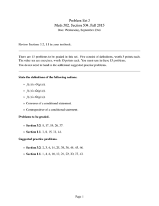 Problem Set 3 Math 302, Section 504, Fall 2015