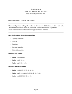 Problem Set 4 Math 302, Section 504, Fall 2015