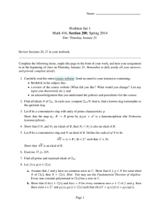 Problem Set 1 Math 416, Section 200, Spring 2014