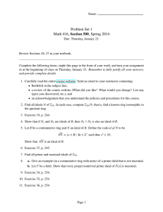 Problem Set 1 Math 416, Section 500, Spring 2014