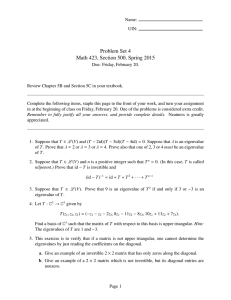 Problem Set 4 Math 423, Section 500, Spring 2015