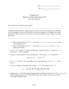 Problem Set 5 Math 423, Section 200, Spring 2015
