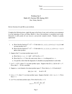Problem Set 5 Math 423, Section 500, Spring 2015