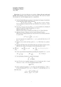 Complex Variables Preliminary Exam May 2006