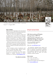 Poplar and Willow News PAST EVENTS Dear readers,