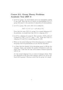 Course 311: Group Theory Problems Academic Year 2007–8