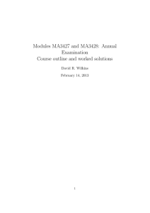 Modules MA3427 and MA3428: Annual Examination Course outline and worked solutions