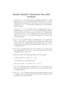 Module MA3427: Michaelmas Term 2010 Problems