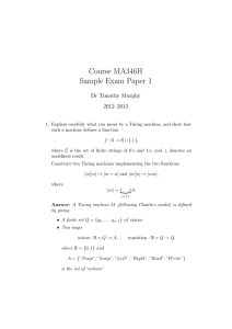Course MA346H Sample Exam Paper 1 Dr Timothy Murphy 2012–2013