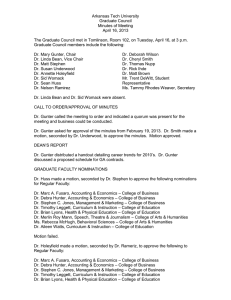 Arkansas Tech University Graduate Council Minutes of Meeting April 16, 2013
