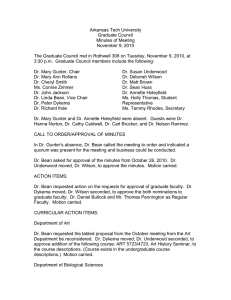 Arkansas Tech University Graduate Council Minutes of Meeting November 9, 2010