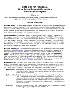 2016 Call for Proposals Great Lakes Research Consortium Small Grants Program Offered by: