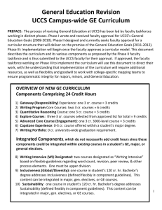 General Education Revision UCCS Campus-wide GE Curriculum