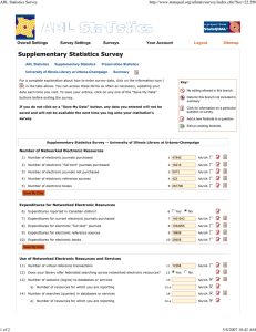 Supplementary Statistics Survey ARL Statistics Survey  Logout