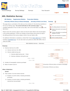 ARL Statistics Survey Overall Settings Survey Settings Surveys