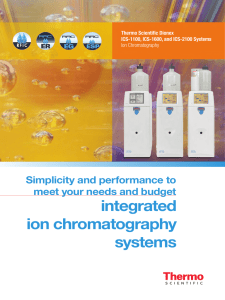 integrated ion chromatography systems Simplicity and performance to