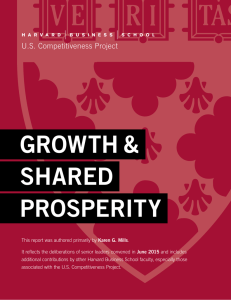 GROWTH &amp; SHARED PROSPERITY U.S. Competitiveness Project