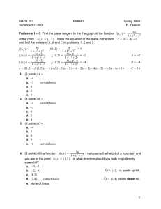 MATH 253 EXAM 1 Spring 1998 Sections 501-503