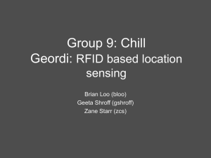 Group 9: Chill Geordi: RFID based location sensing