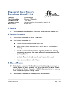 Disposal of Board Property Procedures Manual 311-A 1.  General