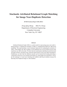 Stochastic Attributed Relational Graph Matching for Image Near-Duplicate Detection Dong-Qing Zhang Shih-Fu Chang