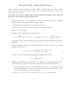 PHY 3513 Fall 1999 – Sample Mid-Term Exam 1