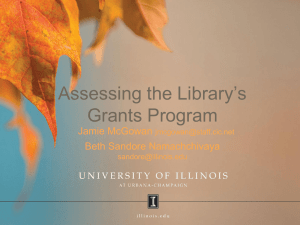 Assessing the Library’s Grants Program  Jamie McGowan
