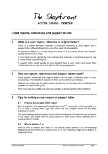 YOUTH LEGAL CENTRE Court reports, references and support letters 1