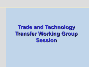 Trade and Technology Transfer Working Group Session