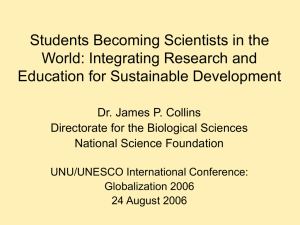 Students Becoming Scientists in the World: Integrating Research and