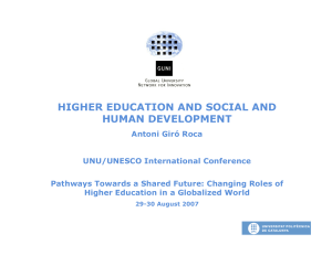 HIGHER EDUCATION AND SOCIAL AND HUMAN DEVELOPMENT
