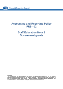 Accounting and Reporting Policy FRS 102 Staff Education Note 8