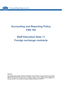 Accounting and Reporting Policy FRS 102 Staff Education Note 11
