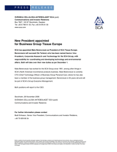 New President appointed for Business Group Tissue Europe