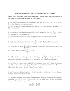 Comprehensive Exam – Analysis (January 2011)