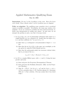 Applied Mathematics Qualifying Exam May 22, 2006