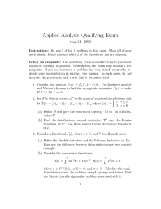 Applied Analysis Qualifying Exam May 21, 2008
