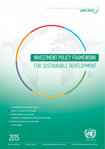 INVESTMENT POLICY FRAMEWORK FOR SUSTAINABLE DEVELOPMENT