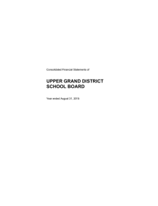 UPPER GRAND DISTRICT SCHOOL BOARD  Consolidated Financial Statements of