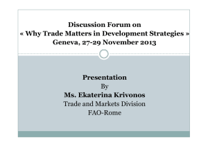 Discussion Forum on « Why Trade Matters in Development Strategies » Presentation