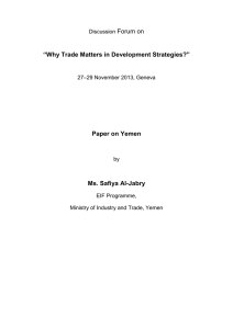 Forum on “Why Trade Matters in Development Strategies?” Paper on Yemen