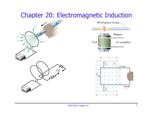 Chapter 20: Electromagnetic Induction 1 PHY2054: Chapter 20