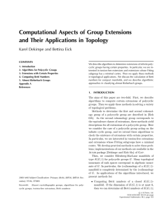 Computational Aspects of Group Extensions and Their Applications in Topology CONTENTS