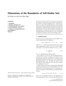 Dimensions of the Boundaries of Self-Similar Sets CONTENTS